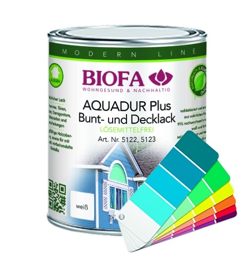 BIOFA VERNILUX Aqua Decklack farbig, außen, seidenglänzend, lösemittelfrei 2,5 l
