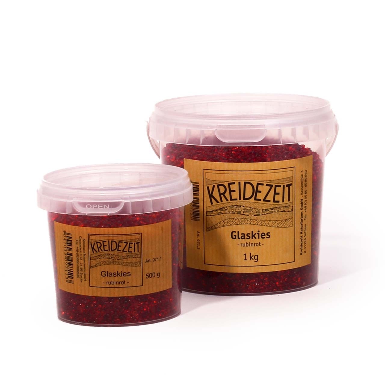 Kreidezeit Glaskies rubinrot 20 kg