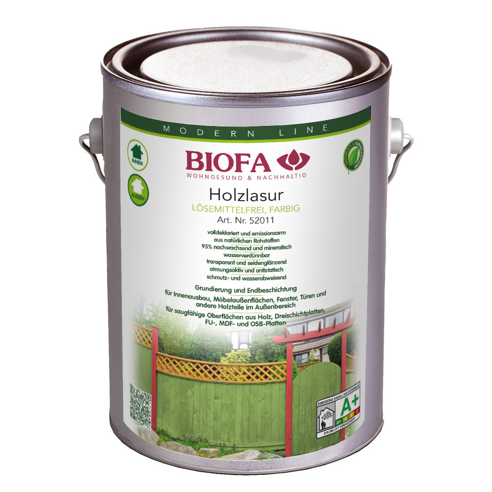 Biofa Holzlasur Aqua farblos für innen, lösemittelfrei 2,5 l