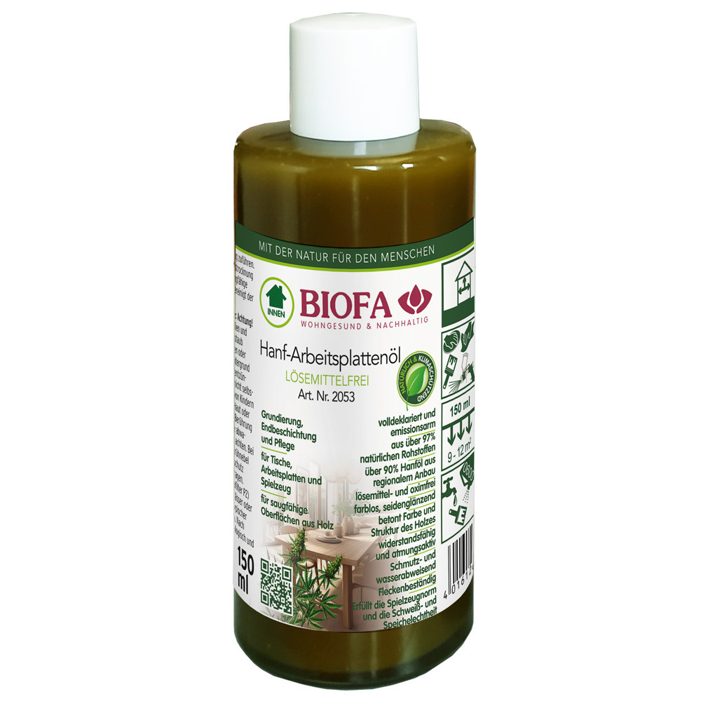 Biofa Hanf-Arbeitsplattenöl farblos lösemittelfrei 2053, 150 ml