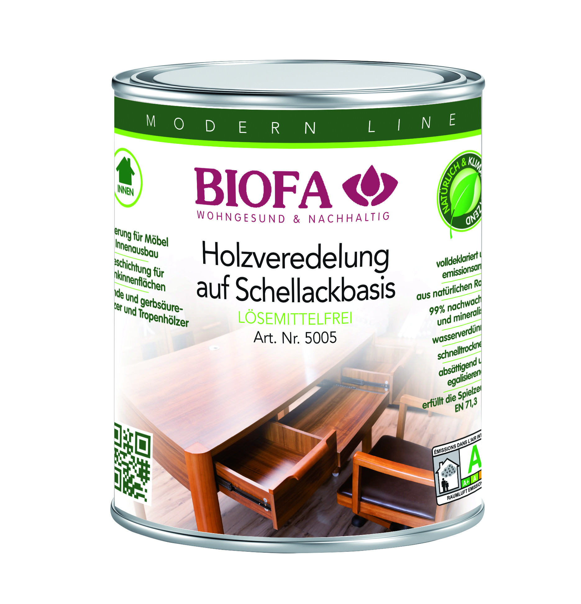 Biofa Holzveredelung auf Schellackbasis 10 L