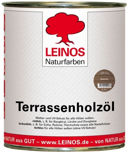 Leinos Terrassenholzöl Bräunlich 236 - 0,75 L 