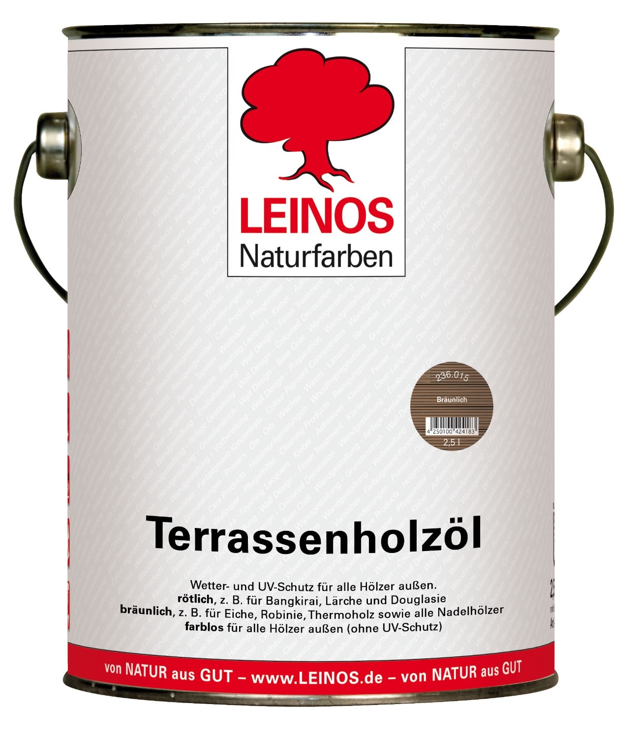 Leinos Terrassenholzöl Bräunlich 236 - 2,5 L 