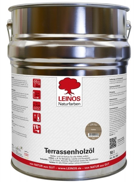 Leinos Terrassenholzöl Farblos 236 - 10 L 