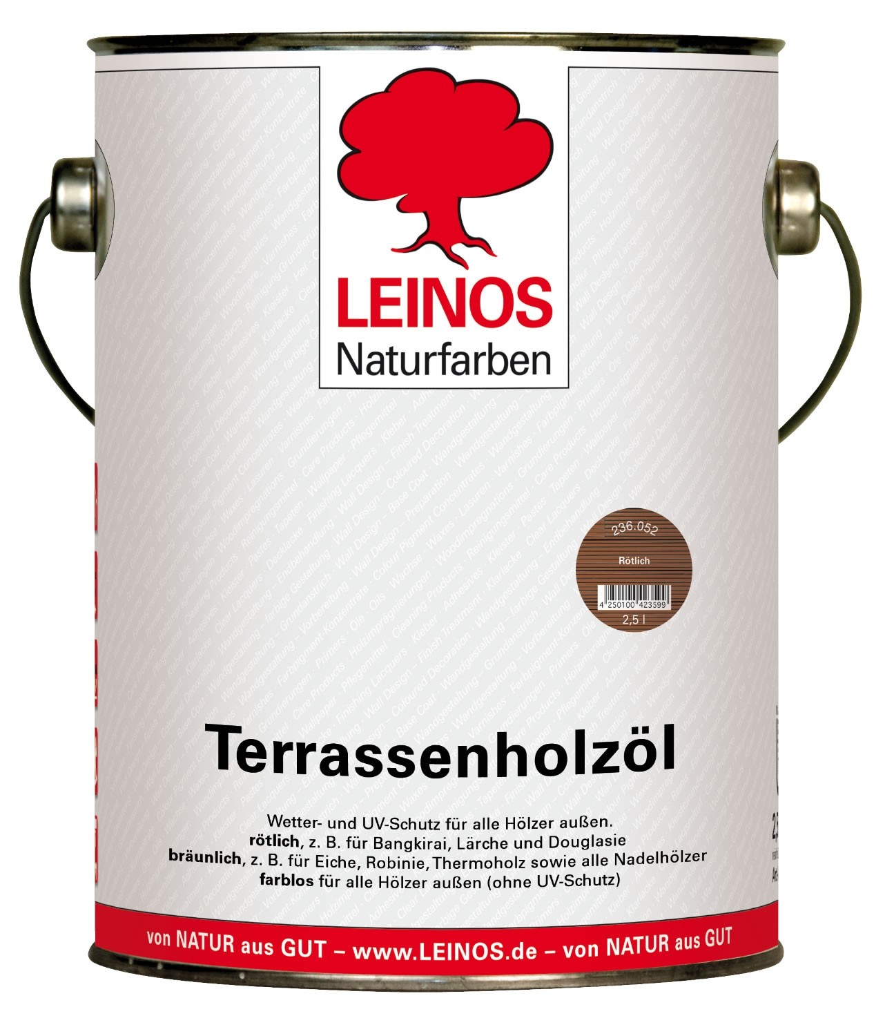 Leinos Terrassenholzöl Rötlich 236 - 2,5 L 