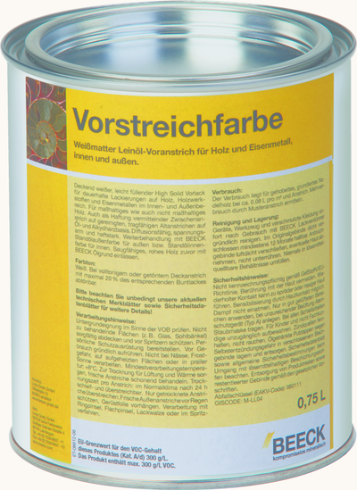 BEECK VORSTREICHFARBE 2,5 l